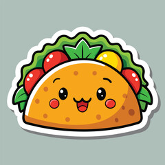Adorable Cartoon Taco Illustration Cute Food Character Design