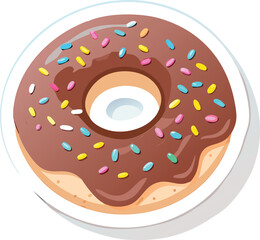 Delicious Chocolate Donut with Rainbow Sprinkles A Sweet Treat