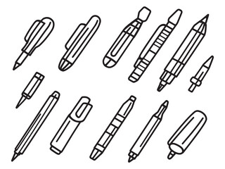 Marker Ultra Minimalist 2D Line Art Set 
