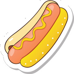 Delicious Hot Dog Illustration A Tasty Graphic Design Element