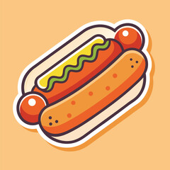 Delicious Hot Dog Illustration A Tasty Treat for Your Projects