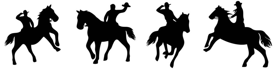 Line dance group with horse