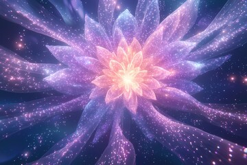 Abstract network of pastel neurons expanding like fireworks from a radiant lilac core, subtle data particles glowing around, 
