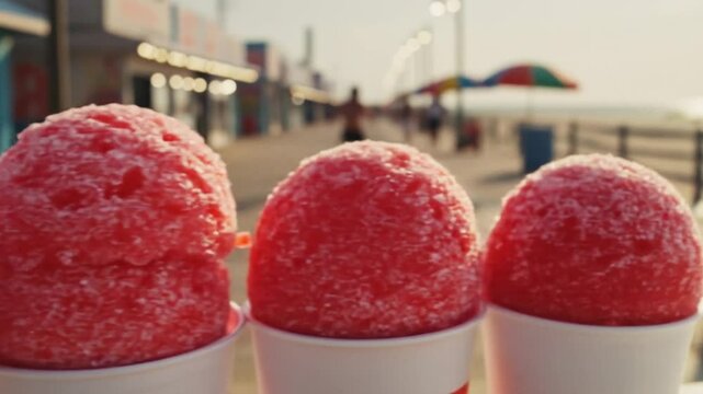 Refreshing Cherry Icees on the Boardwalk