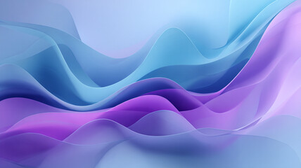 Abstract Wavy Gradient Background in Light Blue and Purple Tones