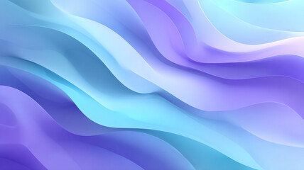 Abstract Wavy Gradient Background in Light Blue and Purple Tones