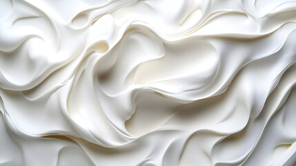 Obraz premium Textured White Fabric Flow Studio Photography Minimalistic Close-Up Horizontal Pure White Background