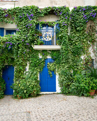 Streets and views of the ancient walled citadel of Dalt Vila, a UNESCO World Heritage Site, on the island of Ibiza in Spain.