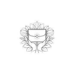 Obraz premium wallet and leaf logo