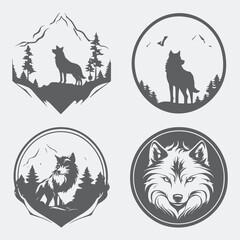 vector illustration of a set of animals