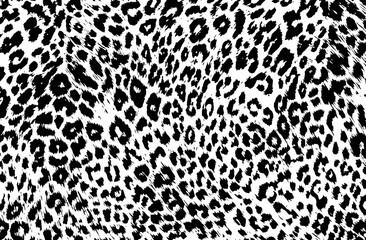Seamless Black and White Leopard Print Vector Pattern
