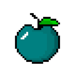 Obraz premium teal pixel apple