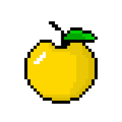 Fototapeta premium golden pixel apple