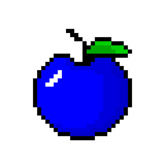 blue pixel apple