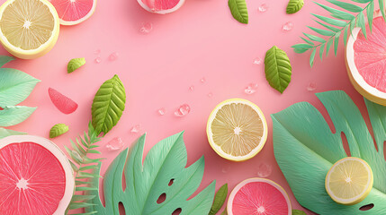 Tropical fresh fruit background wallpaper