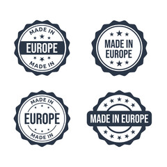 made in Europe labels set, European Union product emblem