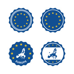 European Union flag icons set, symbols of EU flag