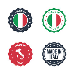 made in Italy labels set, Italian product emblem