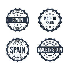 made in Spain stamp set, Spanish product icons