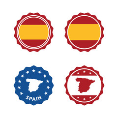 Spain stamp set, Spanish product icons