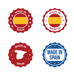 made in Spain stamp set, Spanish product icons