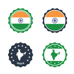 India stamp set, Republic of India product labels