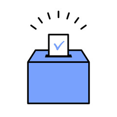 Election ballot icon. Illustration of an election with ballots in the ballot box.