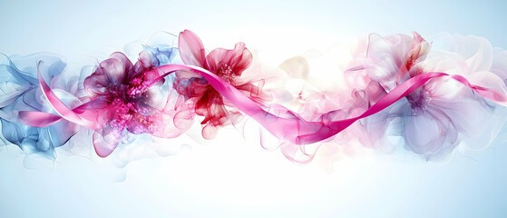 Abstract Floral Design With Pink Purple And Blue Colors