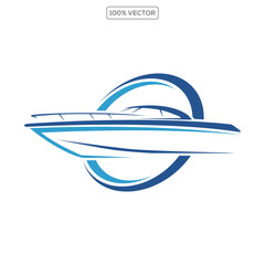  Boat ship logo design vector illustration template icon logo