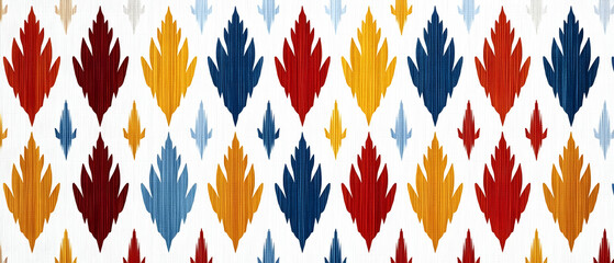 Colorful Abstract Leaf Pattern On White Background