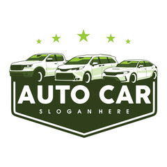 green car with recycle symbol car vector car logo design illustration of a car dealer car logo