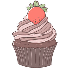 Strawberry chocolate cream cupcakes cuteness 