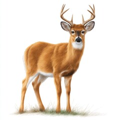 Fototapeta premium Graceful deer in natural habitat wildlife illustration tranquil environment artistic viewpoint