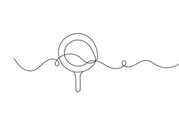 Obraz premium Fraying pan one line drawing minimalist style 
