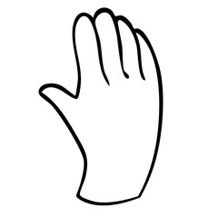 右手を上げるジェスチャーのイラスト　ベクター黒