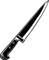 Black and white knife vector illustration