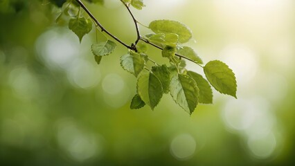 Close-Up of Natural Green Foliage with Soft Blurred Background and Selective Focus for Nature Concept