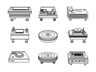 Turntable Conveyor Minimalist 2D Line Art 