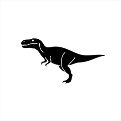 T-rex Silhouette Logo, Tyrannosaurus Flat Design