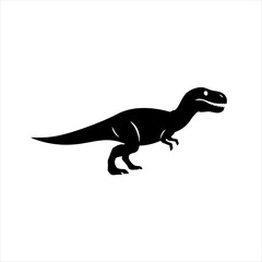 T-rex Silhouette Logo, Tyrannosaurus Flat Graphic