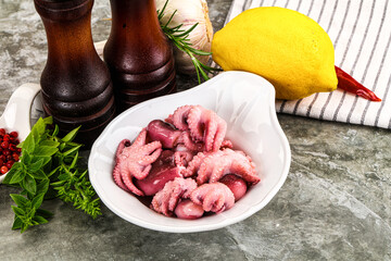 Marinated baby octopus snack appetizer