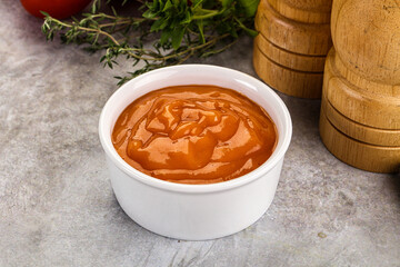 Tasty burger sauce in the bowl