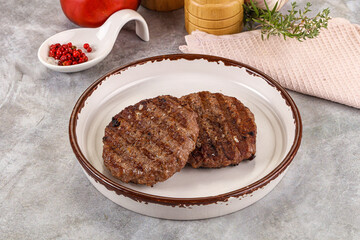 Grilled beef burger cutlet minced meat