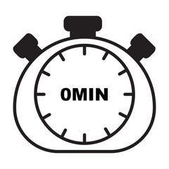 Stopwatch timer icon showing countdown and speed for time management and action concepts