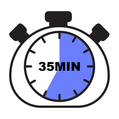 Time for Action and Change Stopwatch Icon in 3D Vector Style