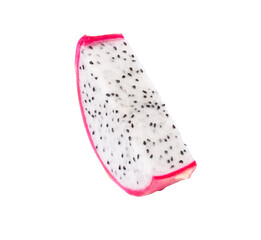 dragon fruit slice isolated on transparent background	