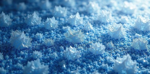 Obraz premium Close-up shot of frost and ice crystals forming intricate patterns on a freezer wall Perfect for winter, cold, or frozen themes , frost, frozen background, rime