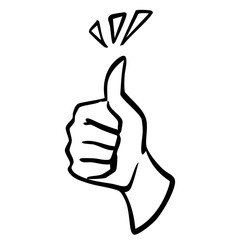 親指を立てるジェスチャーのイラスト ベクター黒