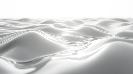 Obraz premium Fluid Motion Abstract Scene Horizontal Pure White Background Minimalist Design Close-up Fluidity Concept