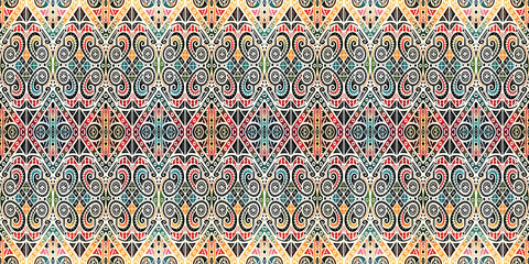 seamless pattern with colorful ribbons
